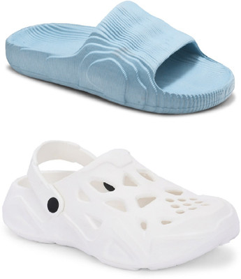 Cogs Men Sandals(Blue, White , 7)
