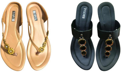 Nicesteps Women Flats(Black, Brown , 4)