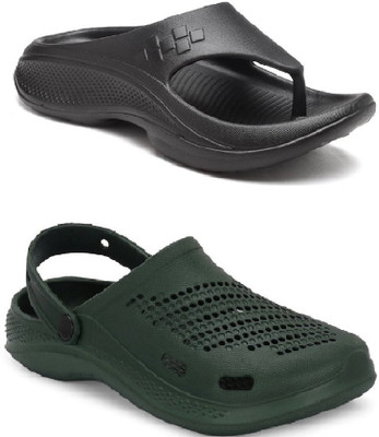 Cogs Men Sandals(Olive, Black , 7)