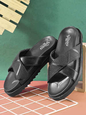 Roadster Men Sandals(Black , 10)