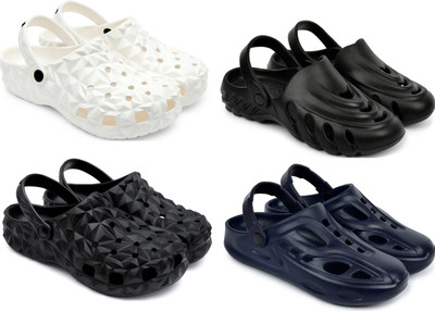 Golf Men Clogs(White, Black, Black, Blue , 6)