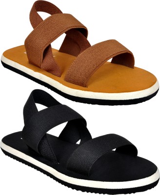 Keyland Men Sandals(Black, Tan , 10)