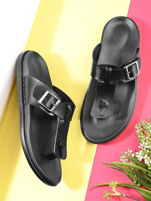 BIZORA Men Sandals(Black , 7)