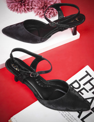 MiraMist Women Heels(Black , 7)