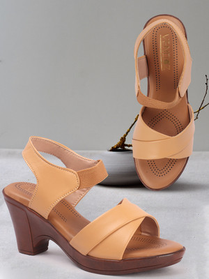 VENDOZ Women Wedges(Beige , 6)