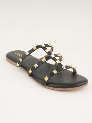 Dressberry Women Flats(Black, Grey , 6)