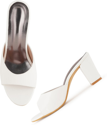 Mijas Women Heels(White , 8)