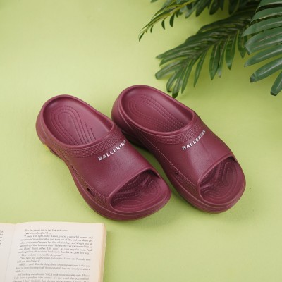 Aqualite Women Slides(Maroon , 8)