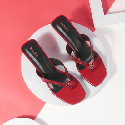 MOCHI Women Heels(Red , 8)