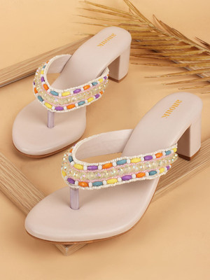 ANOUK Women Heels(Off White , 4)