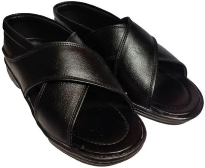 RURAL CRAFT Men Sandals(Black , 8)