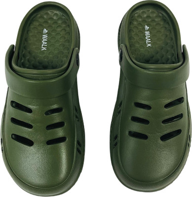 WAALK Men Clogs(Olive , 8)