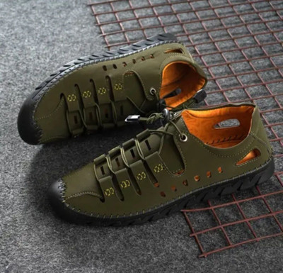 broniq CLOVE GREEN SHOES COMFORTABLE TREND PARTYWEAR SHOES FOR MEN Casuals For Men(Black, Green , 8)