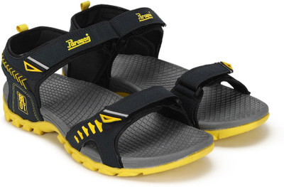 Paragon Paragon K1424G Men's Stylish Lightweight & Durable Blue- Yellow Velcro Sandals Men Clogs(Multicolor , 8)