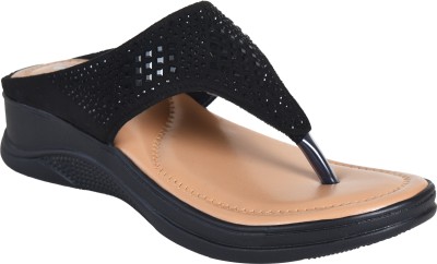 STICY Women Wedges(Black , 4)