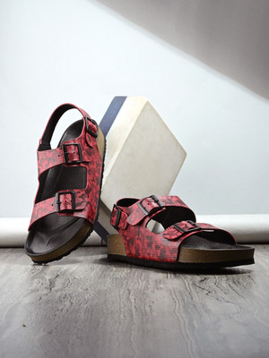 Roadster Trendy Camouflage Print Stylish Double Strap Men Sandals(Red , 11)