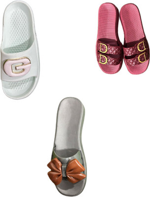 strivox Women Flip Flops(Multicolor , 8)