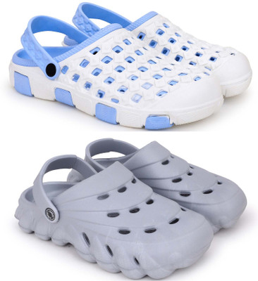 KAPYANSH Men Clogs(Blue, Grey , 7)