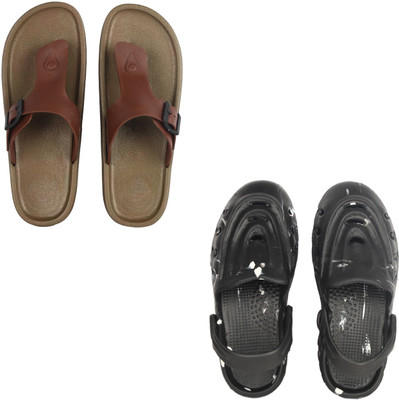 Vomoya Men Sandals(Tan, Black , 6)