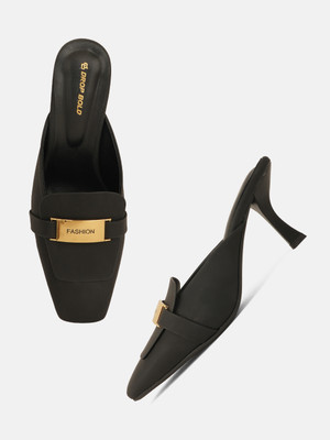 DROP BOLD Women Heels(Black , 4)