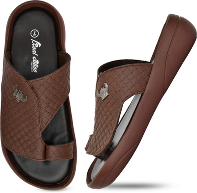 Real Bliss Men Eva Doctor chappal Daily use Leather office Partywear NonSlip Lightweight Slippers(Brown , 9)