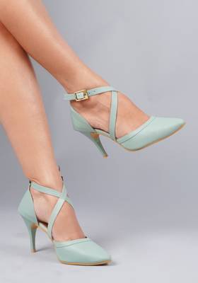 Sea green shoes store heels