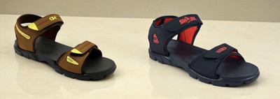 Classica Men Sandals(Black, Red, Brown , 9)