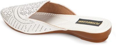 FLYING&SAM Women Flats(White , 5)