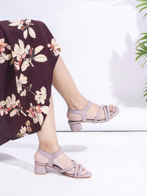 jm looks Women Heels(Purple , 3)