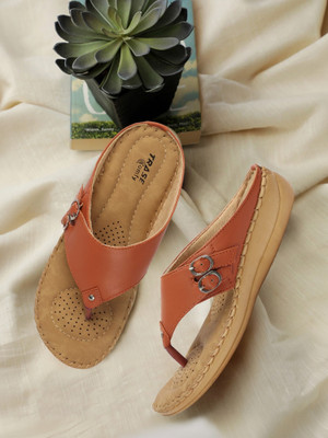 TRASE Soft Doctor Women Flats(Tan , 7)