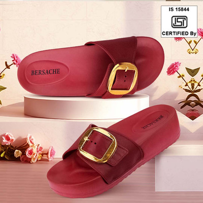 BERSACHE Women Flats(Red , 8)