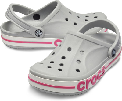CROCS Bayaband Clog Men Clogs(Grey, Pink , 8)
