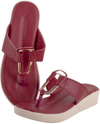 MONAQI Women Wedges(Maroon , 3)