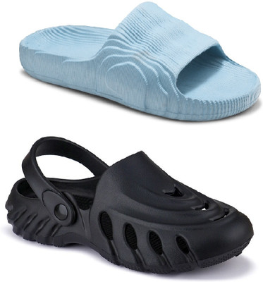 DEFLOW Men Sandals(Blue, Black , 7)