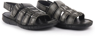 FAUSTO Men Sandals(Black , 8)