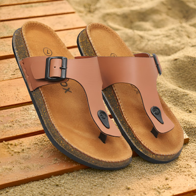 ZAVOOX Men Sandals(Tan , 8)