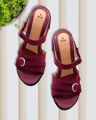 IndiForce Women Heels(Red , 4)