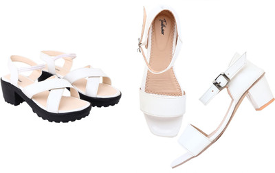 Todhwear Women Heels(White, White , 7)
