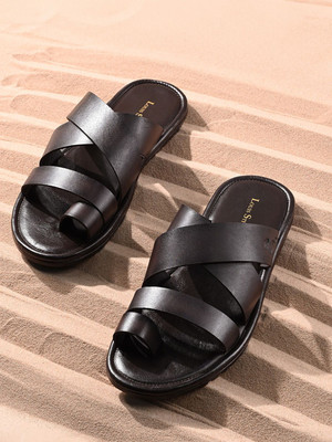 LOUIS STITCH Brown Lightweight Open Toe Kohlapuri Style Leather Sandals Men Sandals(Brown , 8)