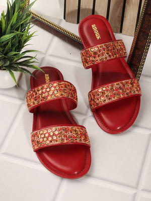 ANOUK Women Flats(Maroon , 5)