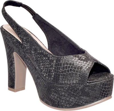 HAUTE WALK Women Heels(Black , 5)