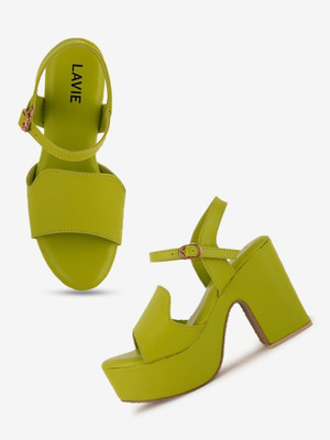 LAVIE Women Heels(Green , 4)