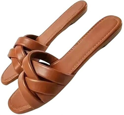 S.K.Craft Women Flats(Brown , 6)