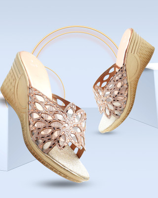 HardForce Women Heels(Gold , 6)