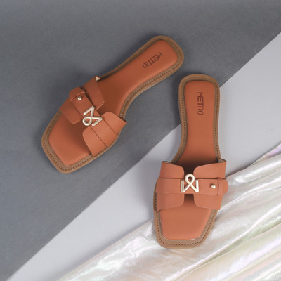 METRO Women Flats(Tan , 7)