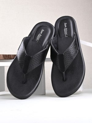 SAN FRISSCO Ortho-Ease Anti-Swear Lightweight Sandals with Aqua Pressure - Men Black Flats