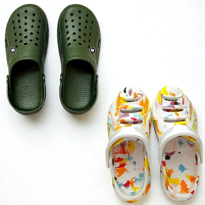 Monrav Men Clogs(Green, Multicolor , 8)