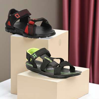 WOCMEC Men Sandals(Red, Green , 10)