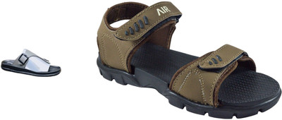 Classica Men Sandals(Brown, Black , 7)
