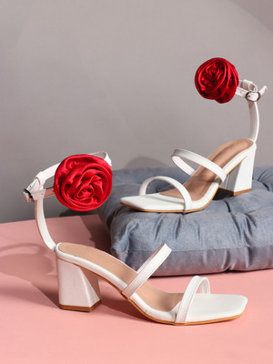 Hitway Women Heels(White , 6)